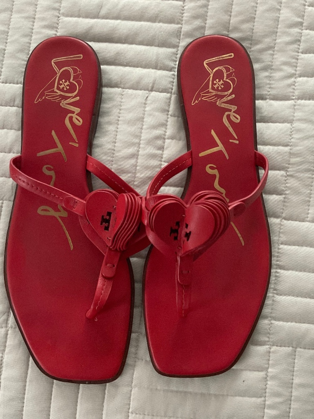 Tory Burch Heart Red Thong Sandal